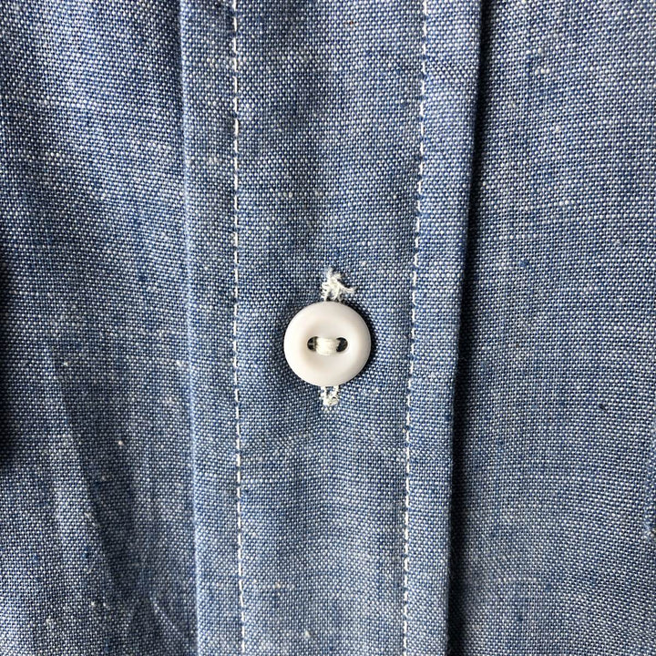 OUR BEST Long Sleeve Work Shirt, Men's Size M polyester Blue type light blue Vintage Second Hand