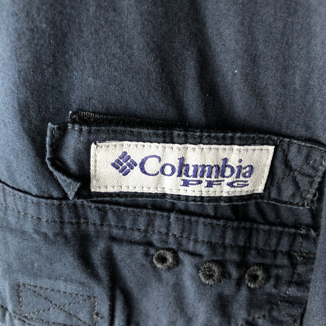Columbia Long Sleeve Fishing Shirt, Men's XL cotton black type Vintage Second Hand