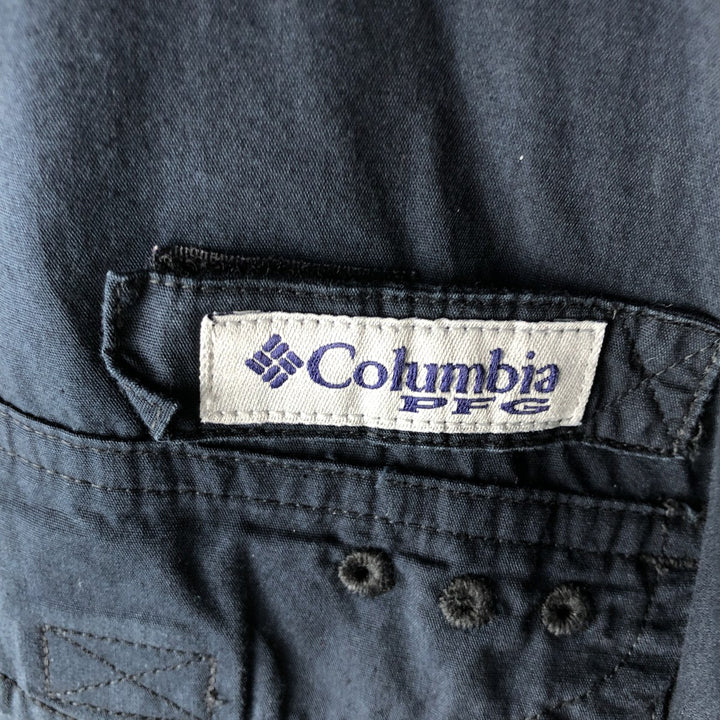 Columbia Long Sleeve Fishing Shirt, Men's XL cotton black type Vintage Second Hand