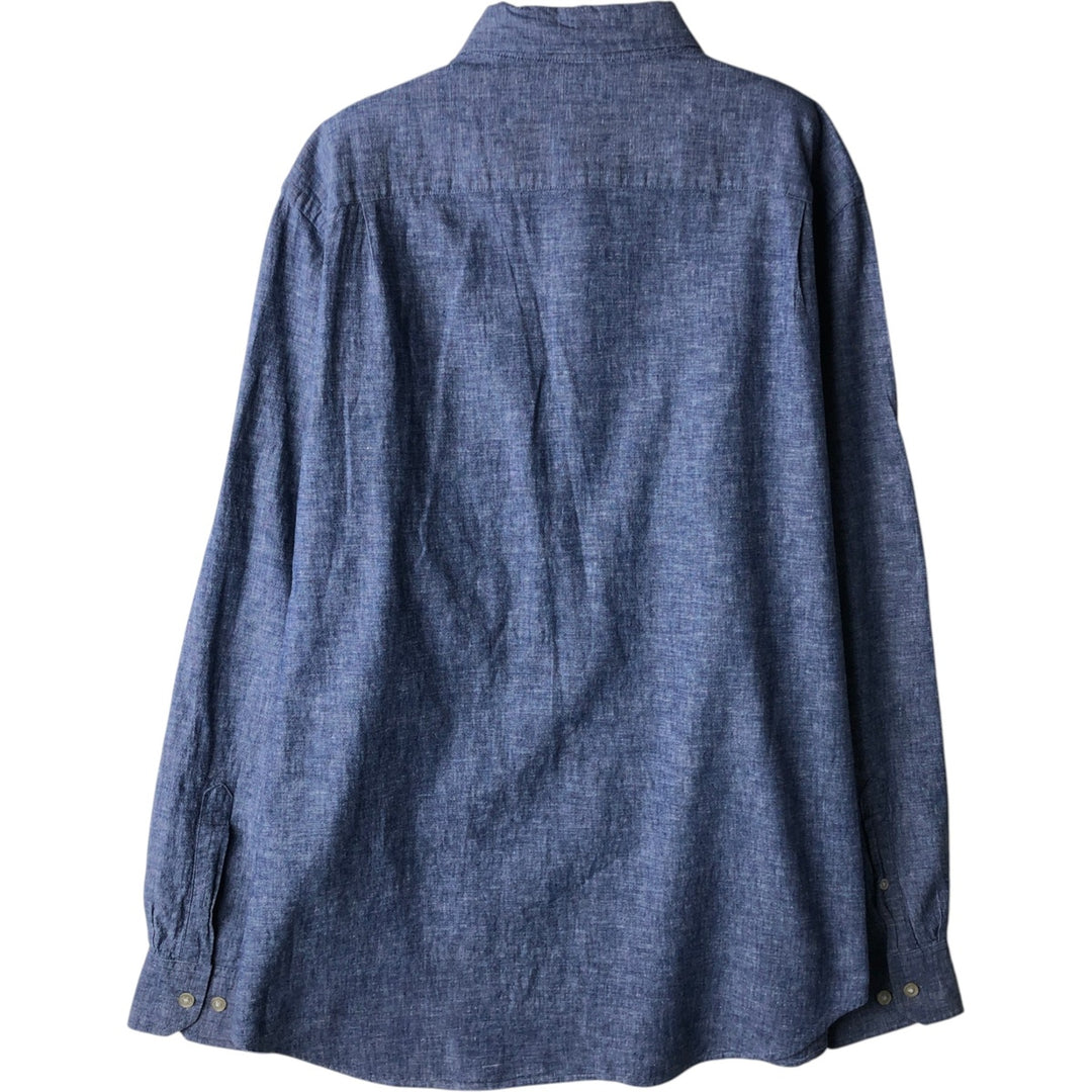 Banana Republic Long Sleeve Linen and Cotton Shirt, Men's Size L cotton blue type Vintage Second Hand