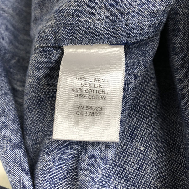 Banana Republic Long Sleeve Linen and Cotton Shirt, Men's Size L cotton blue type Vintage Second Hand