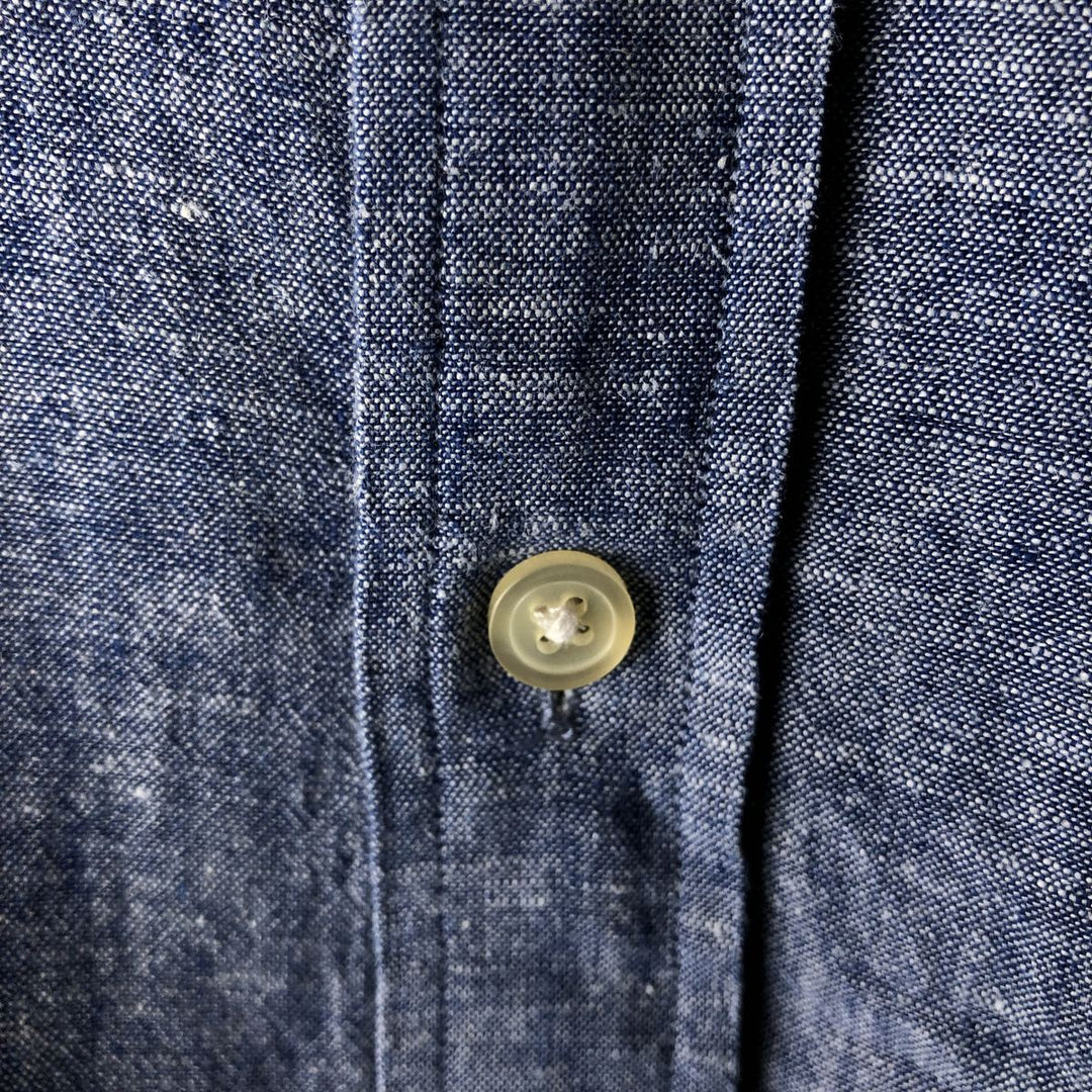 Banana Republic Long Sleeve Linen and Cotton Shirt, Men's Size L cotton blue type Vintage Second Hand