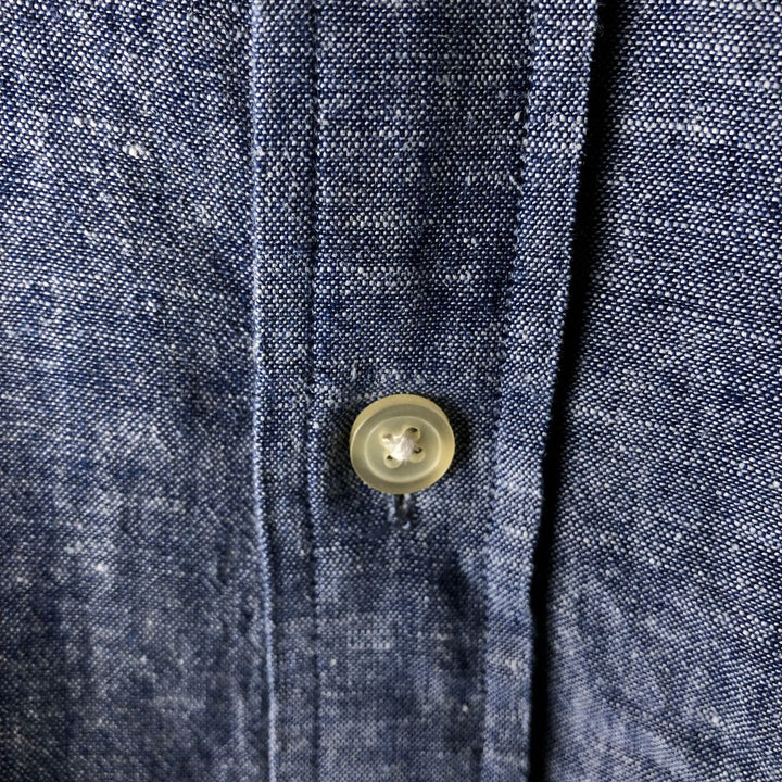 Banana Republic Long Sleeve Linen and Cotton Shirt, Men's Size L cotton blue type Vintage Second Hand