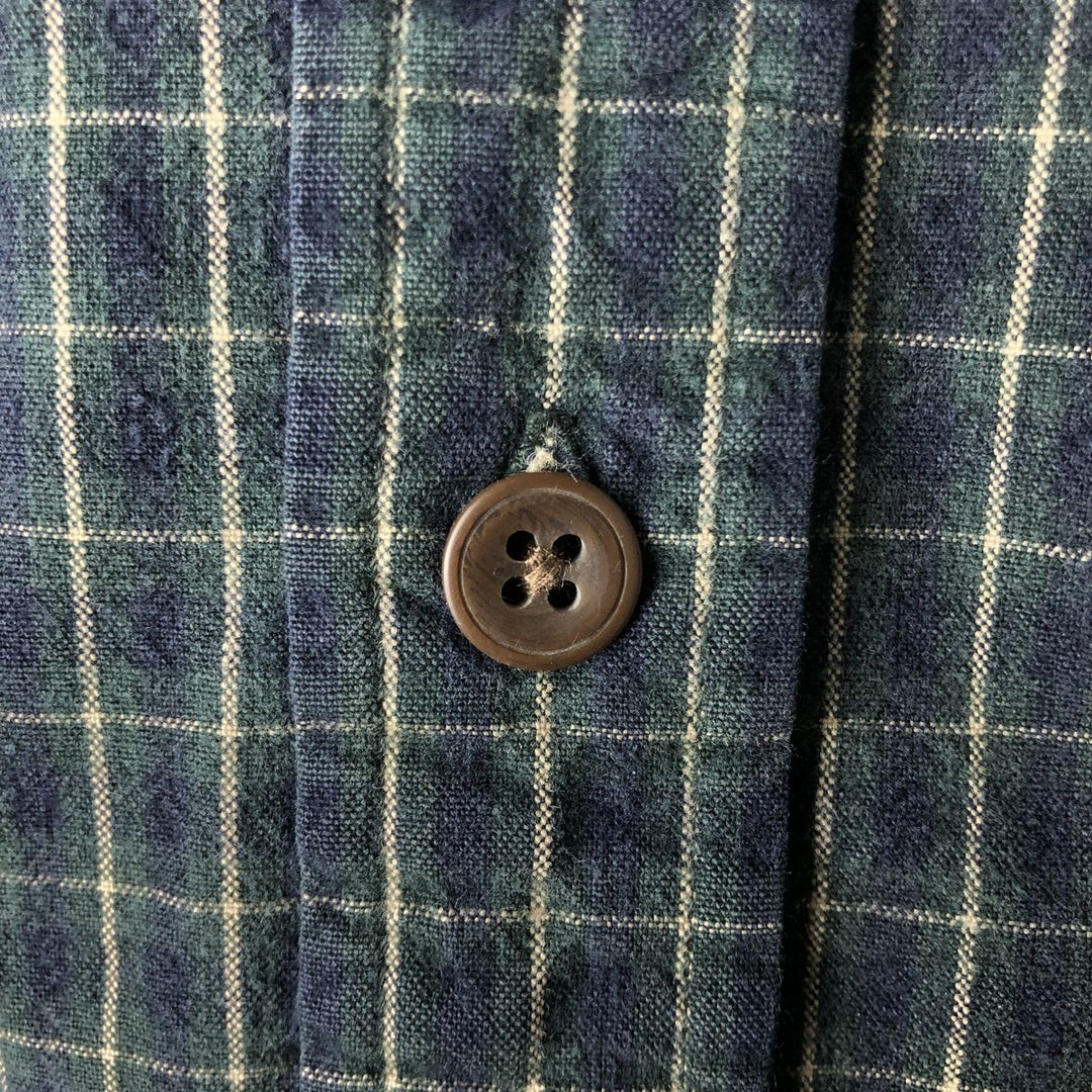 2000'S GAP Long Sleeve Check Shirt, Men's Size L cotton Green type dark green Vintage Second Hand