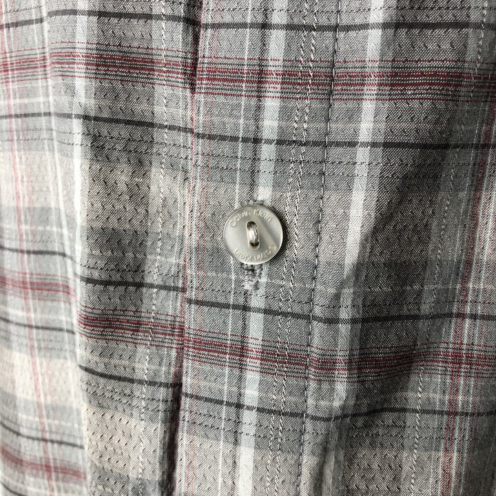 90s-00'S Vintage Calvin Klein Long Sleeve Cotton Check Shirt, Men's Size L cotton gray type Vintage Second Hand