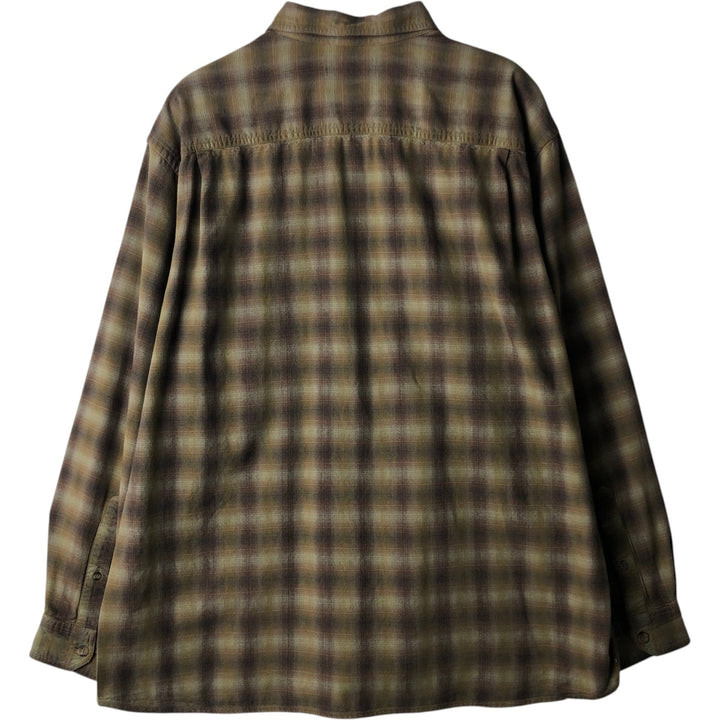 Columbia XCO Ombre Check Long Sleeve Cotton Check Shirt, Men's XL cotton ocher yellow type Vintage Second Hand