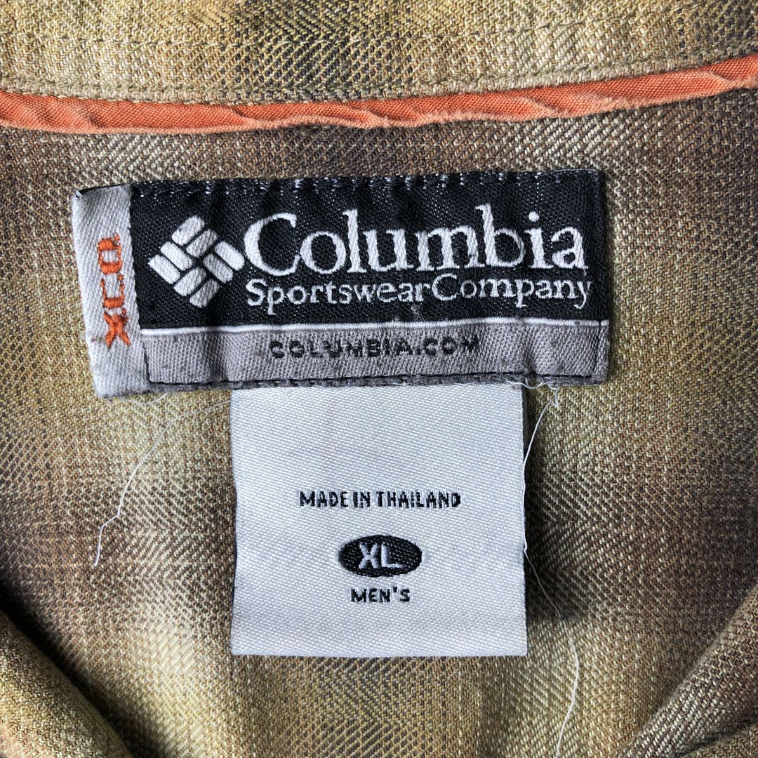 Columbia XCO Ombre Check Long Sleeve Cotton Check Shirt, Men's XL cotton ocher yellow type Vintage Second Hand