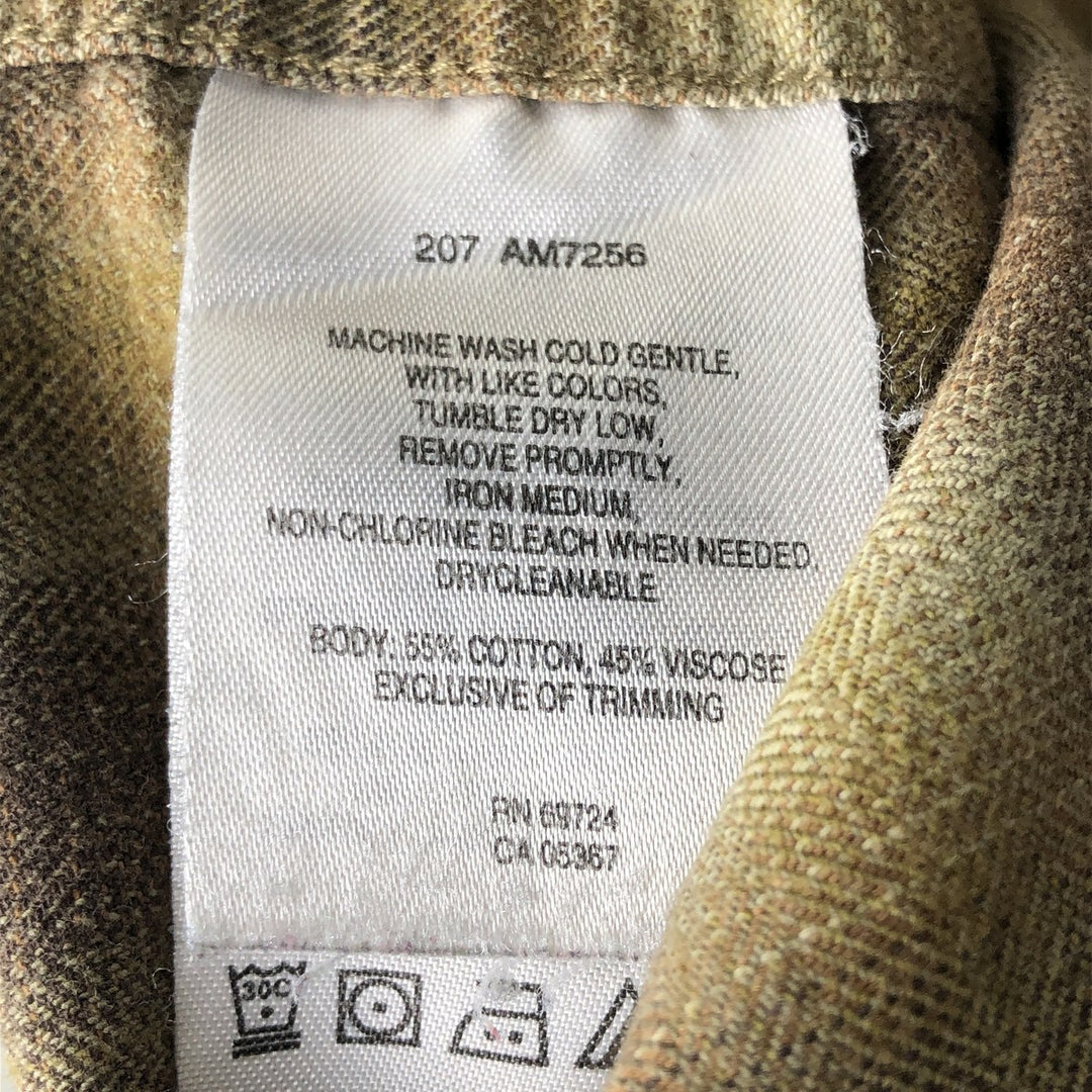 Columbia XCO Ombre Check Long Sleeve Cotton Check Shirt, Men's XL cotton ocher yellow type Vintage Second Hand