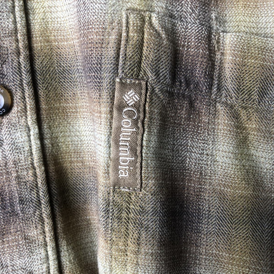 Columbia XCO Ombre Check Long Sleeve Cotton Check Shirt, Men's XL cotton ocher yellow type Vintage Second Hand