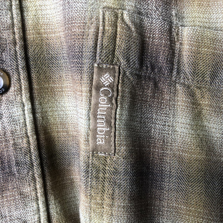 Columbia XCO Ombre Check Long Sleeve Cotton Check Shirt, Men's XL cotton ocher yellow type Vintage Second Hand