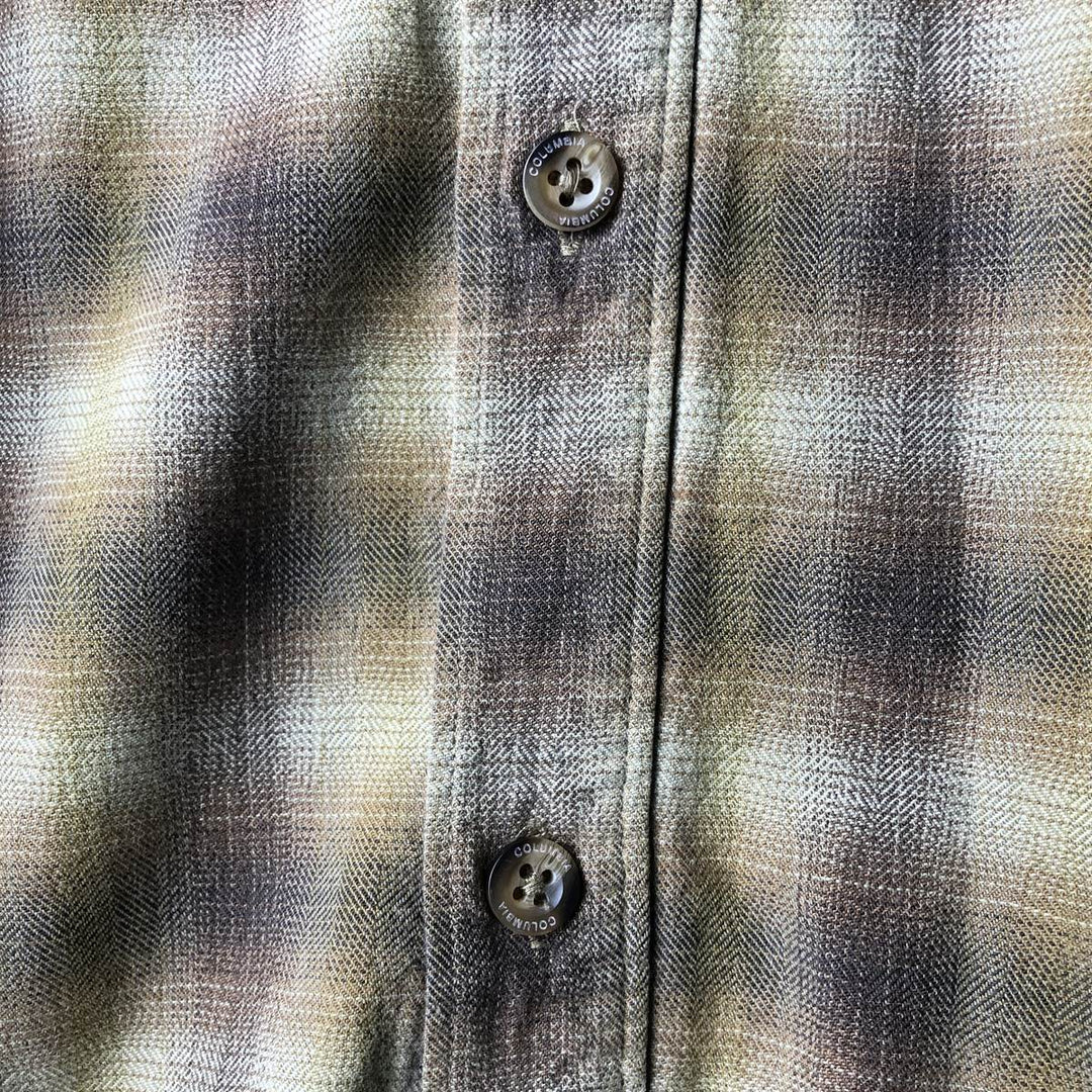 Columbia XCO Ombre Check Long Sleeve Cotton Check Shirt, Men's XL cotton ocher yellow type Vintage Second Hand
