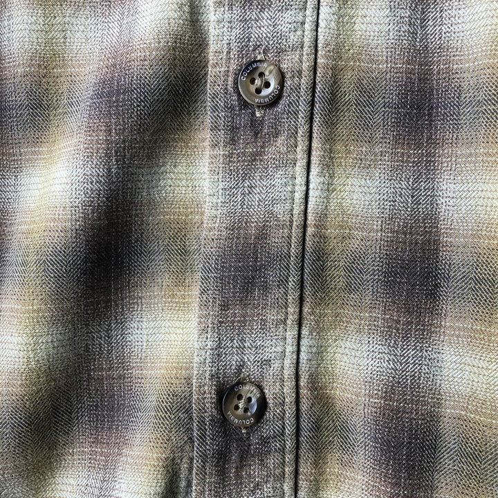 Columbia XCO Ombre Check Long Sleeve Cotton Check Shirt, Men's XL cotton ocher yellow type Vintage Second Hand