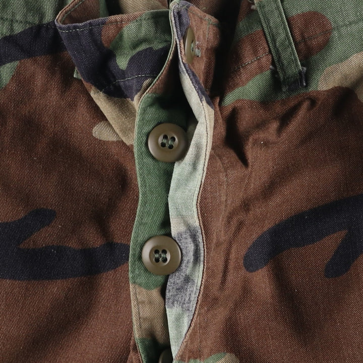 1990'S US Military Camouflage Woodland Camo Cargo Pants, Combat Pants, Made in USA, Men's, Size W30 Nylon Khaki type Vintage Second Hand