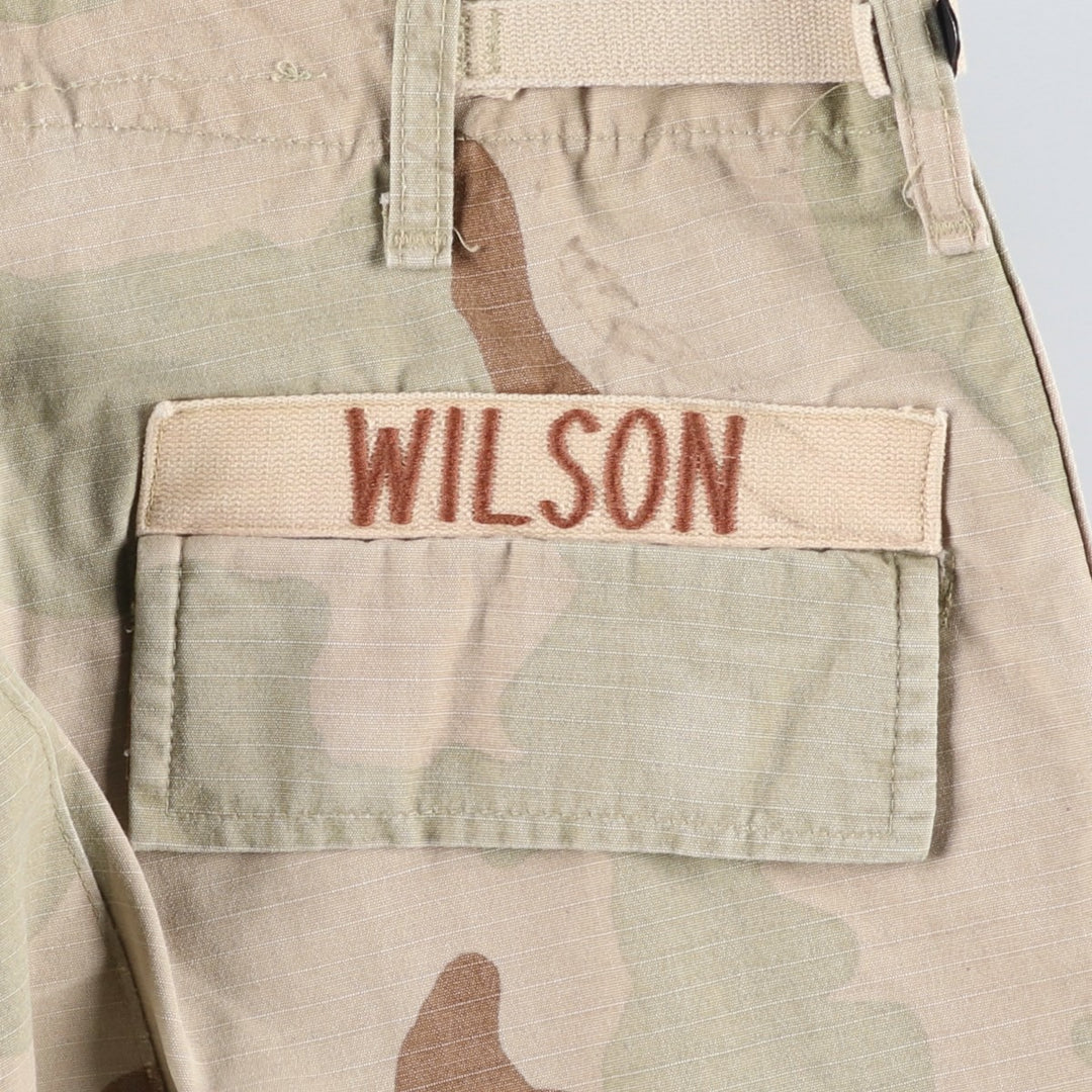 90'S US Military Camouflage Pattern 3C Desert Camo Ripstop Military Cargo Pants, Combat Pants, Made in USA, Men's Size W33 Nylon Beige type Vintage Second Hand