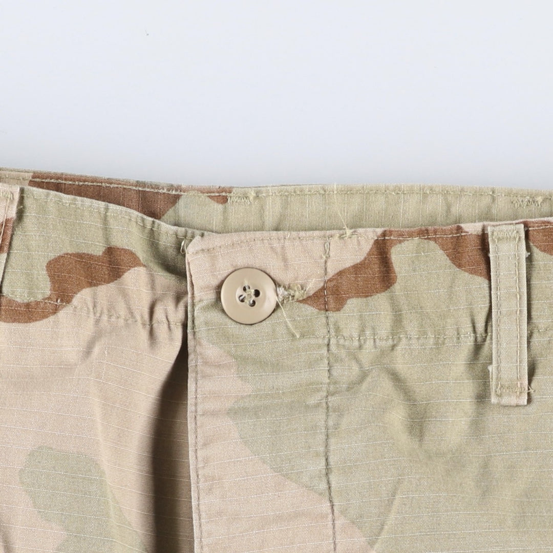 90'S US Military Camouflage Pattern 3C Desert Camo Ripstop Military Cargo Pants, Combat Pants, Made in USA, Men's Size W33 Nylon Beige type Vintage Second Hand