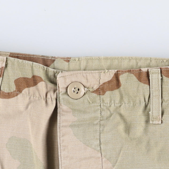 90'S US Military Camouflage Pattern 3C Desert Camo Ripstop Military Cargo Pants, Combat Pants, Made in USA, Men's Size W33 Nylon Beige type Vintage Second Hand
