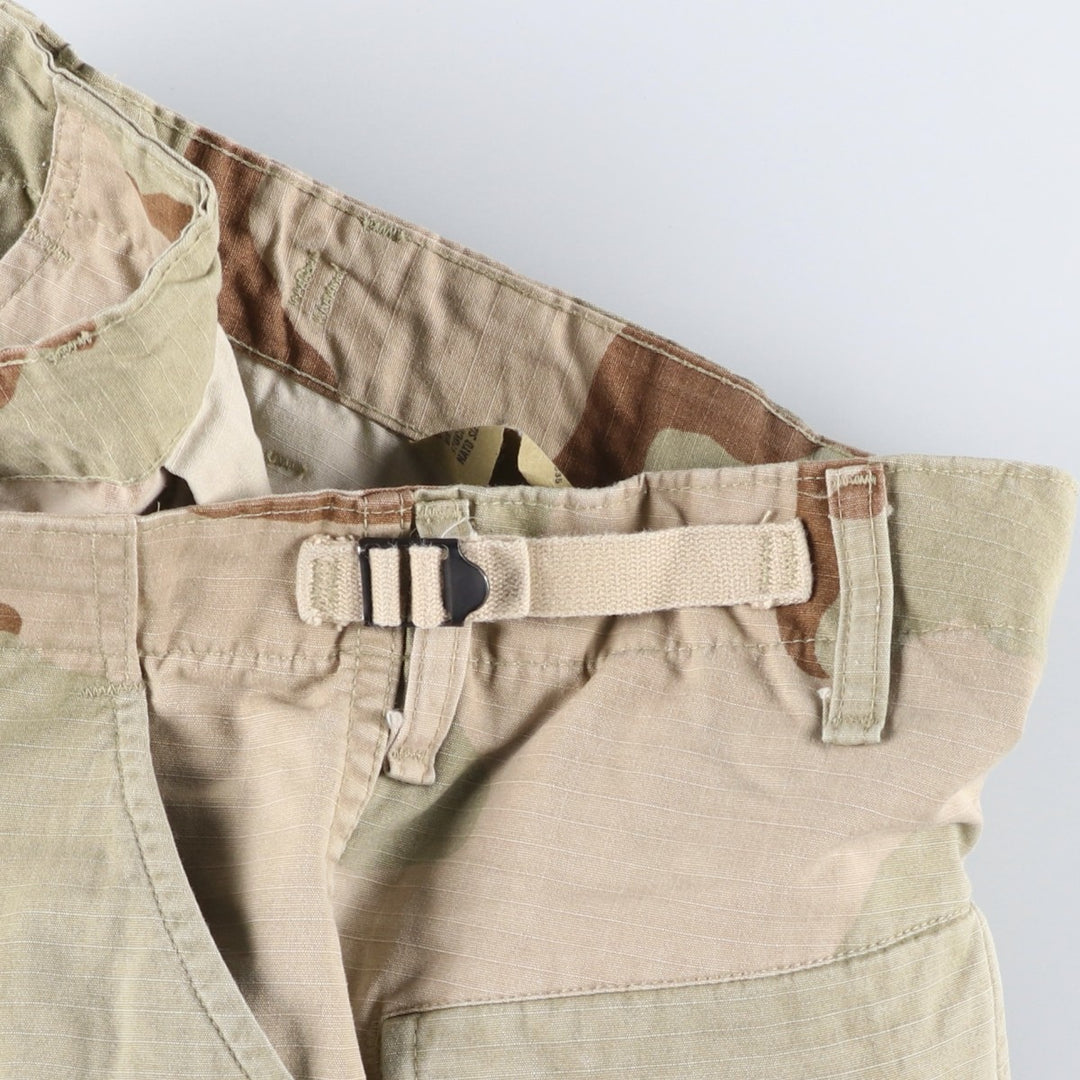 90'S US Military Camouflage Pattern 3C Desert Camo Ripstop Military Cargo Pants, Combat Pants, Made in USA, Men's Size W33 Nylon Beige type Vintage Second Hand