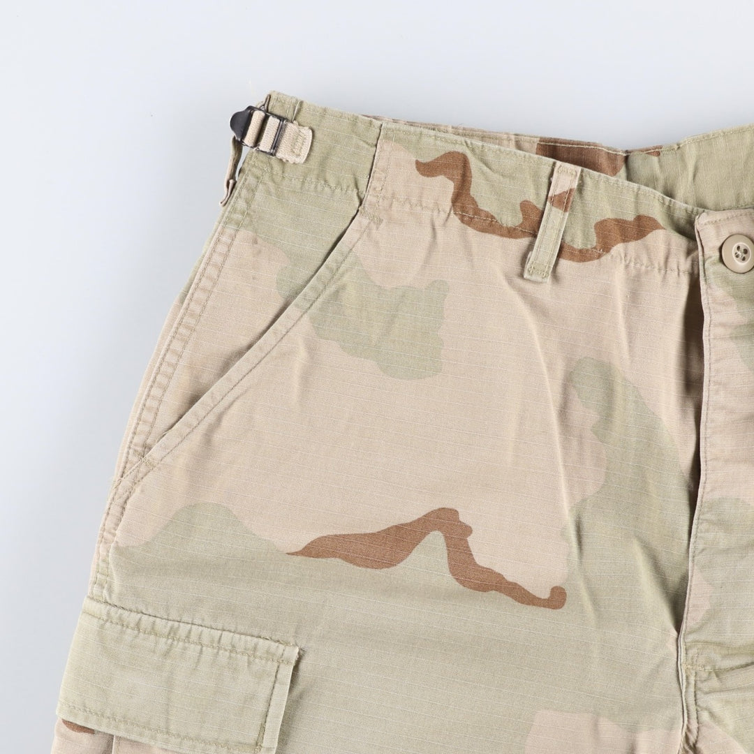 90'S US Military Camouflage Pattern 3C Desert Camo Ripstop Military Cargo Pants, Combat Pants, Made in USA, Men's Size W33 Nylon Beige type Vintage Second Hand
