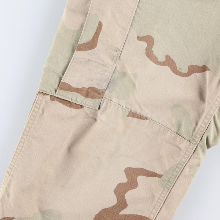 90'S US Military Camouflage Pattern 3C Desert Camo Ripstop Military Cargo Pants, Combat Pants, Made in USA, Men's Size W33 Nylon Beige type Vintage Second Hand