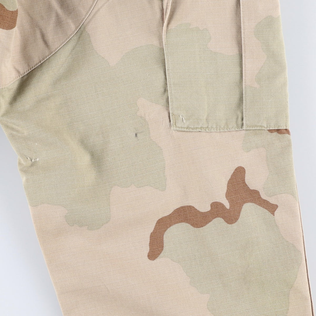 90'S US Military Camouflage Pattern 3C Desert Camo Ripstop Military Cargo Pants, Combat Pants, Made in USA, Men's Size W33 Nylon Beige type Vintage Second Hand