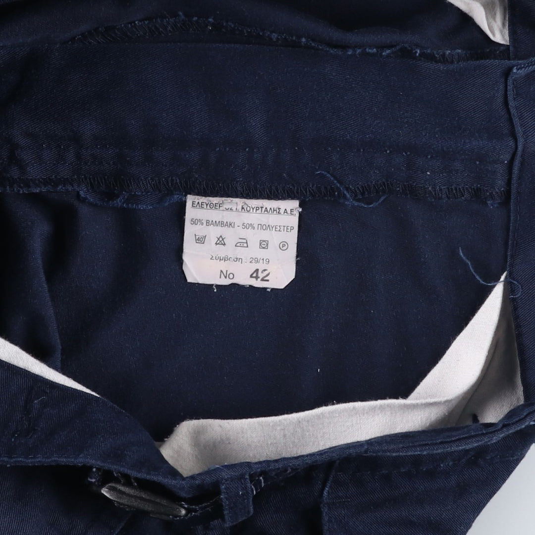 Greek Military Cargo Pants, Men's, Size W33 cotton navy blue type Vintage Second Hand