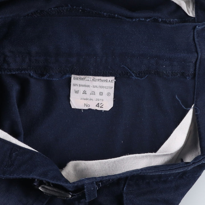 Greek Military Cargo Pants, Men's, Size W33 cotton navy blue type Vintage Second Hand