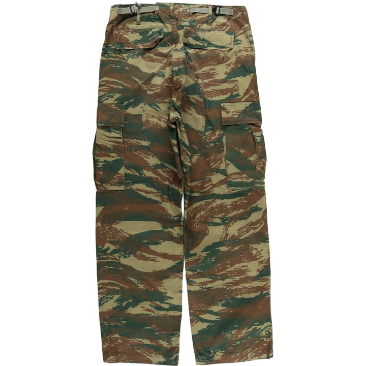 Greek Army Camouflage Pattern Lizard Camo Ripstop Military Cargo Pants, Combat Pants, Men's, Size W32 polyester Khaki type Vintage Second Hand