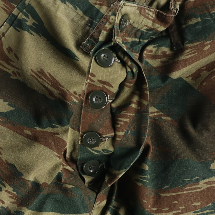 Greek Army Camouflage Pattern Lizard Camo Ripstop Military Cargo Pants, Combat Pants, Men's, Size W32 polyester Khaki type Vintage Second Hand