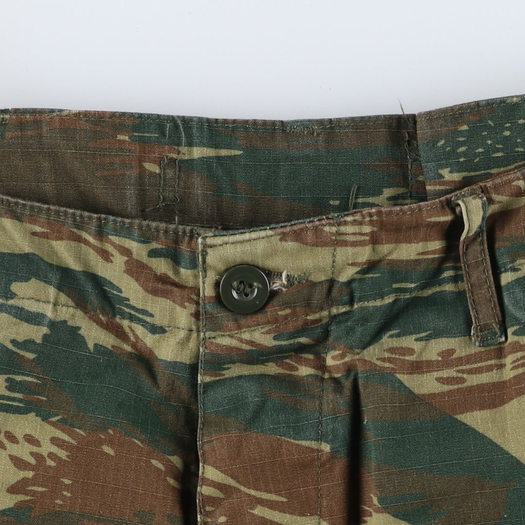 Greek Army Camouflage Pattern Lizard Camo Ripstop Military Cargo Pants, Combat Pants, Men's, Size W32 polyester Khaki type Vintage Second Hand