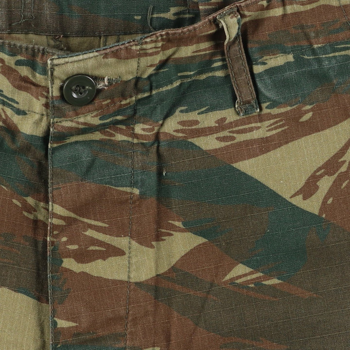 Greek Army Camouflage Pattern Lizard Camo Ripstop Military Cargo Pants, Combat Pants, Men's, Size W32 polyester Khaki type Vintage Second Hand