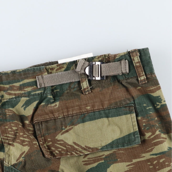 Greek Army Camouflage Pattern Lizard Camo Ripstop Military Cargo Pants, Combat Pants, Men's, Size W38 polyester Khaki type Vintage Second Hand