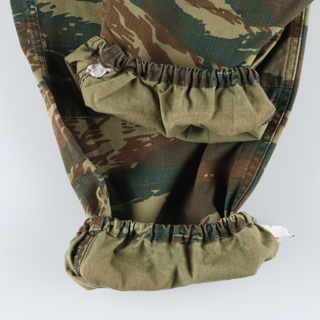 Greek Army Camouflage Pattern Lizard Camo Ripstop Military Cargo Pants, Combat Pants, Men's, Size W38 polyester Khaki type Vintage Second Hand