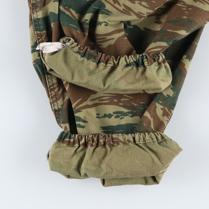 Greek Army Camouflage Pattern Lizard Camo Ripstop Military Cargo Pants, Combat Pants, Men's, Size W38 polyester Khaki type Vintage Second Hand