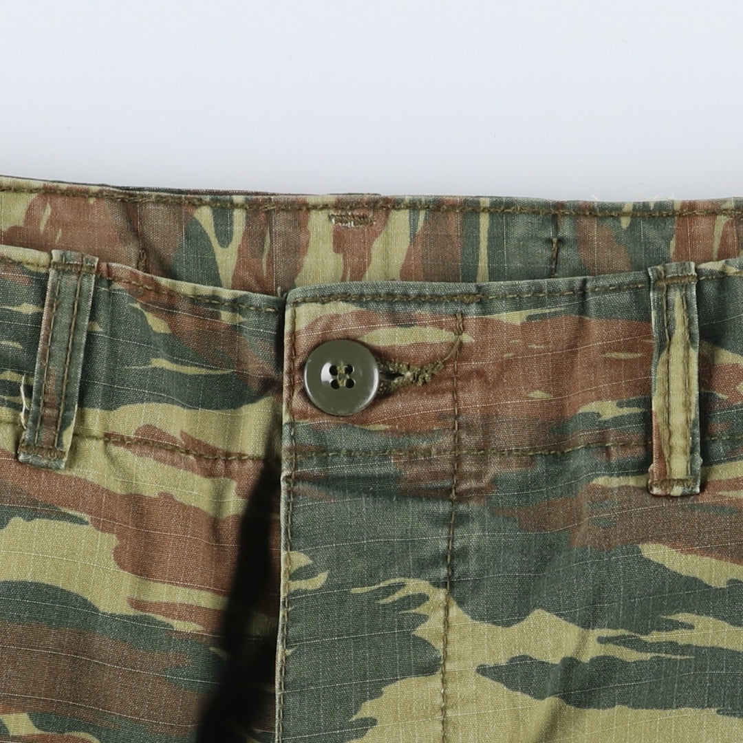 Greek Army Camouflage Pattern Lizard Camo Ripstop Military Cargo Pants, Combat Pants, Men's, Size W32 polyester Khaki type Vintage Second Hand