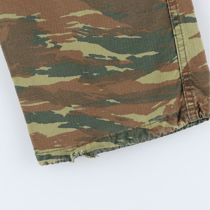 Greek Army Camouflage Pattern Lizard Camo Ripstop Military Cargo Pants, Combat Pants, Men's, Size W32 polyester Khaki type Vintage Second Hand