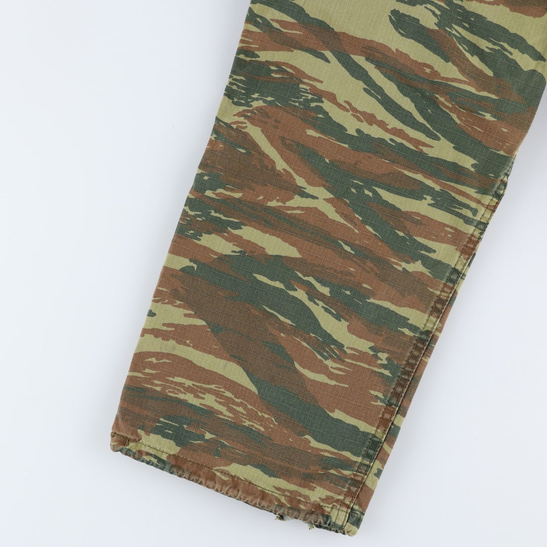 Greek Army Camouflage Pattern Lizard Camo Ripstop Military Cargo Pants, Combat Pants, Men's, Size W32 polyester Khaki type Vintage Second Hand