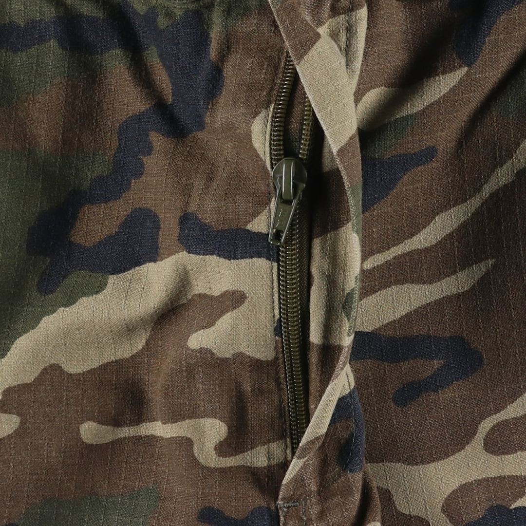 Camouflage Woodland Camo Military Cargo Pants, Combat Pants, Men's, Size W34, Ripstop unclear Khaki type Vintage Second Hand