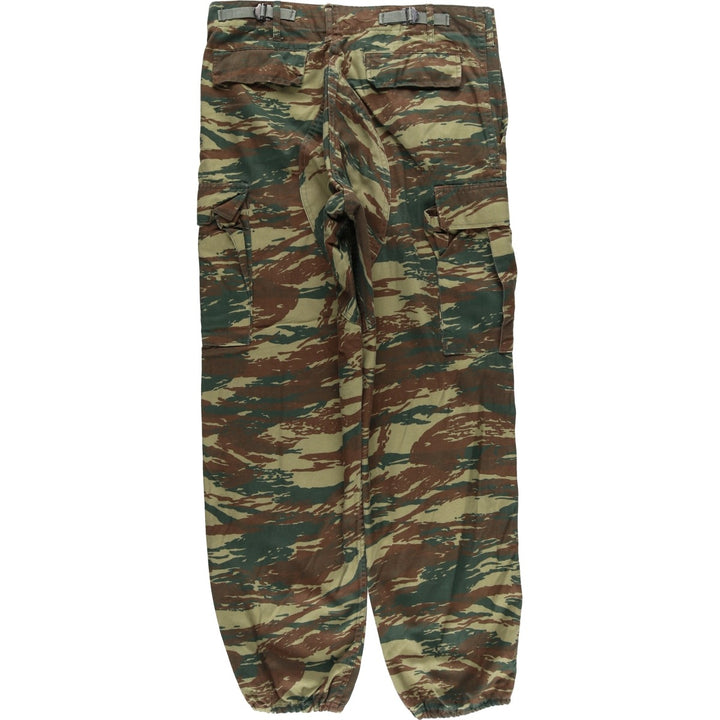 Greek Army Camouflage Pattern Lizard Camo Military Cargo Pants, Combat Pants, Men's, Size W36 polyester Khaki type Vintage Second Hand