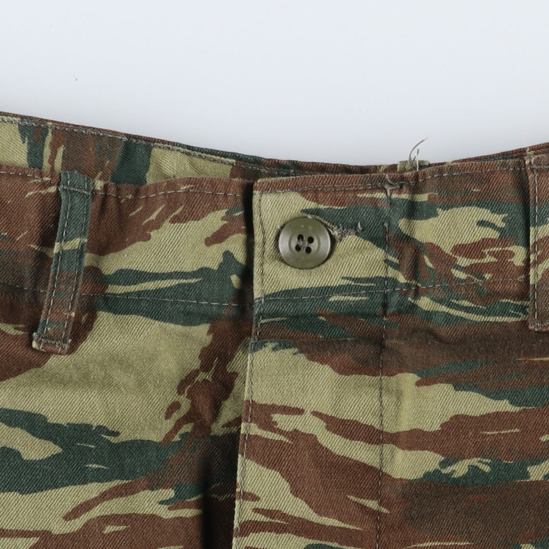 Greek Army Camouflage Pattern Lizard Camo Military Cargo Pants, Combat Pants, Men's, Size W36 polyester Khaki type Vintage Second Hand