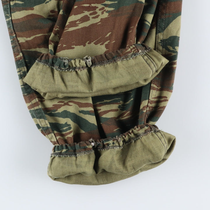 Greek Army Camouflage Pattern Lizard Camo Military Cargo Pants, Combat Pants, Men's, Size W36 polyester Khaki type Vintage Second Hand