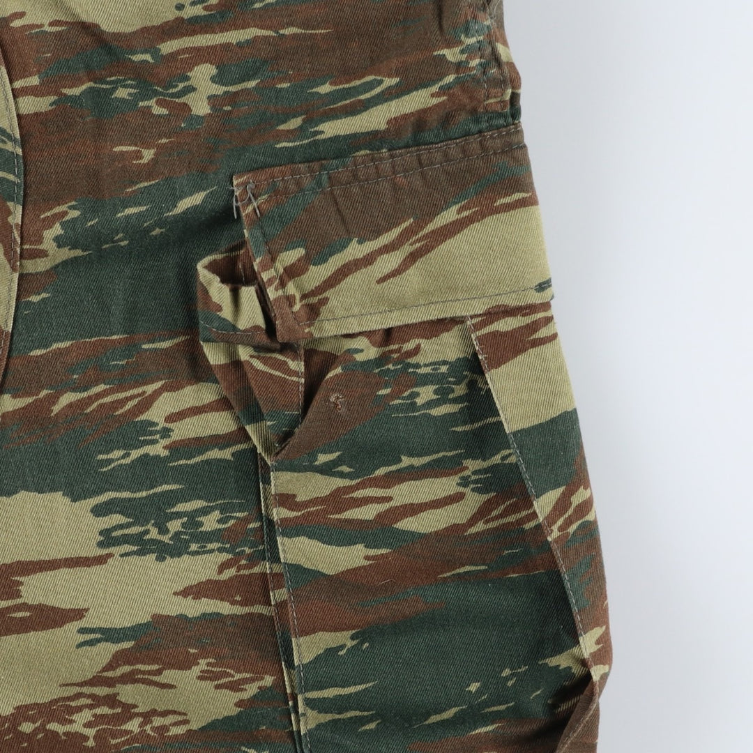 Greek Army Camouflage Pattern Lizard Camo Military Cargo Pants, Combat Pants, Men's, Size W36 polyester Khaki type Vintage Second Hand