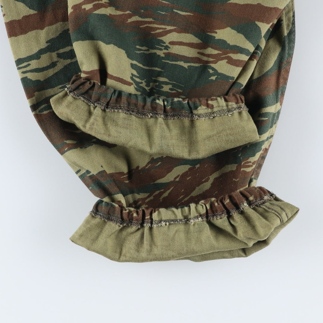 Greek Army Camouflage Pattern Lizard Camo Military Cargo Pants, Combat Pants, Men's, Size W36 polyester Khaki type Vintage Second Hand