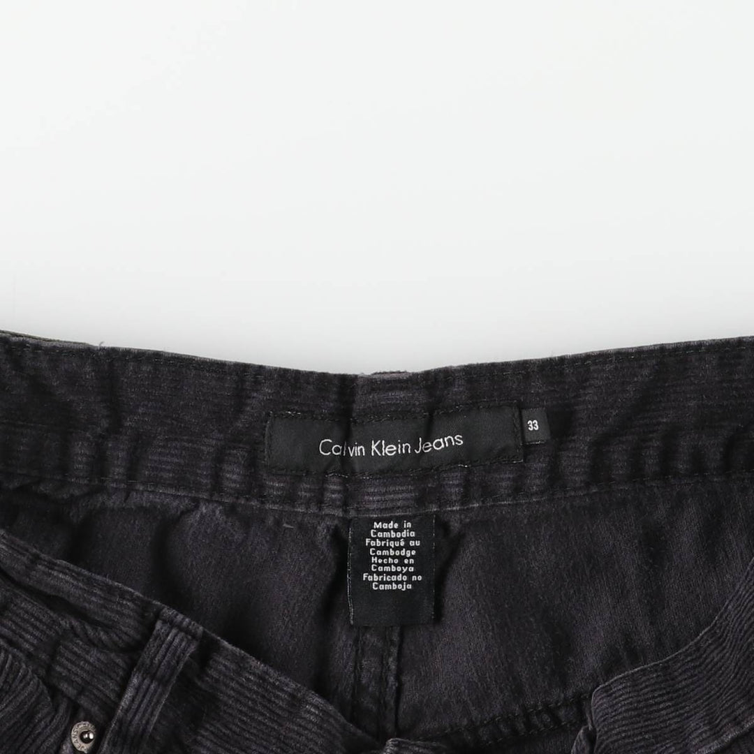 Calvin Klein Jeans corduroy pants, men's size W34 cotton black type Vintage Second Hand