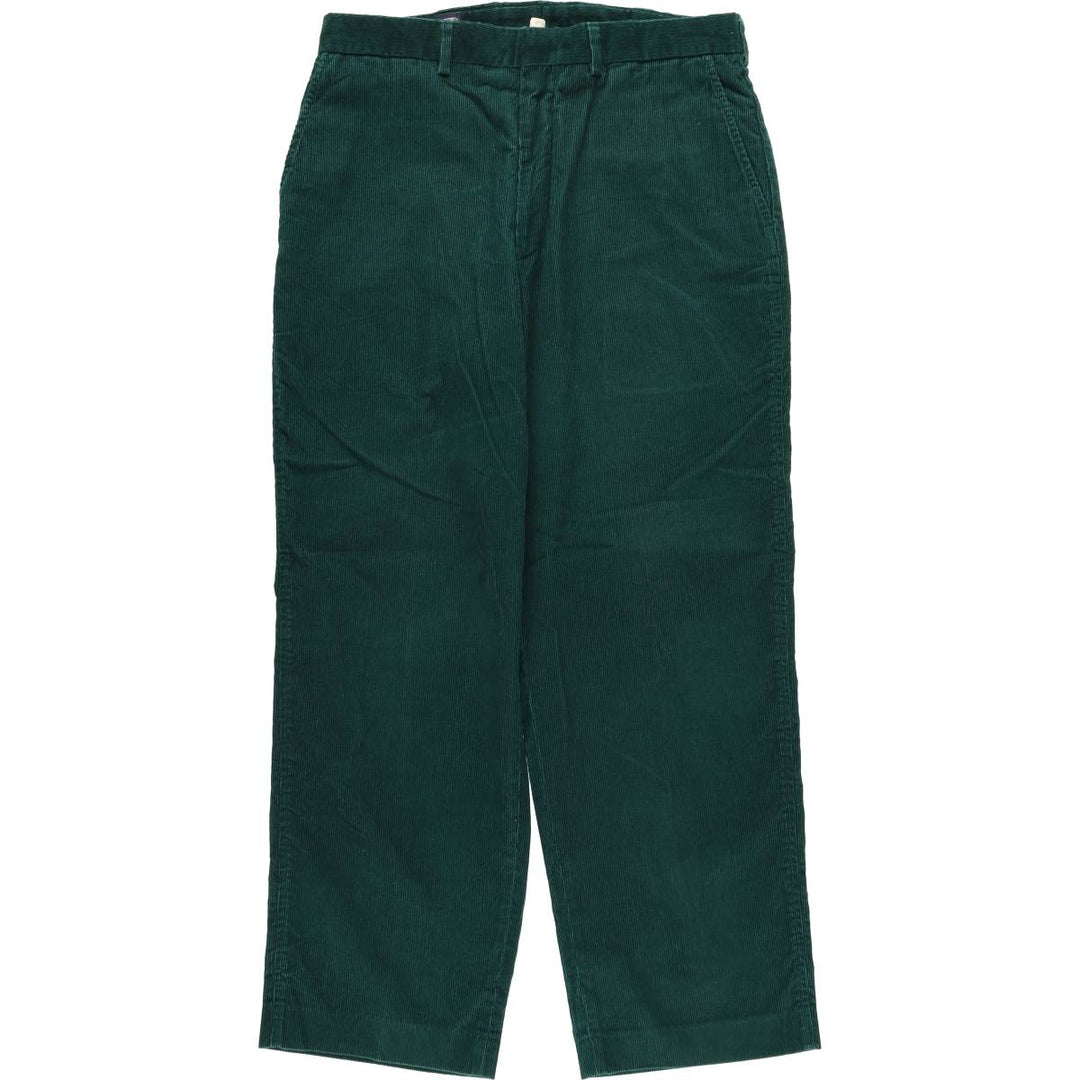 LANDS' END Corduroy Pants, Made in USA, Men's, Size W33 cotton green type Vintage Second Hand