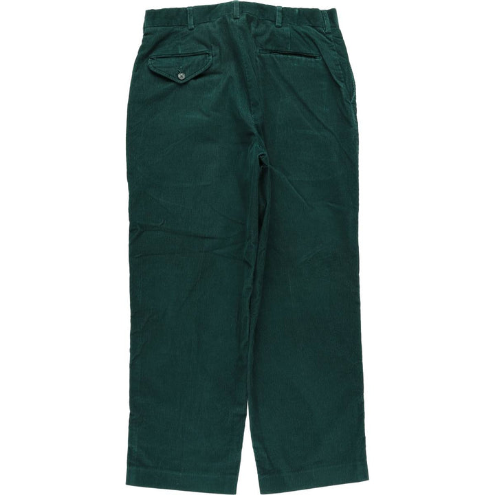 LANDS' END Corduroy Pants, Made in USA, Men's, Size W33 cotton green type Vintage Second Hand
