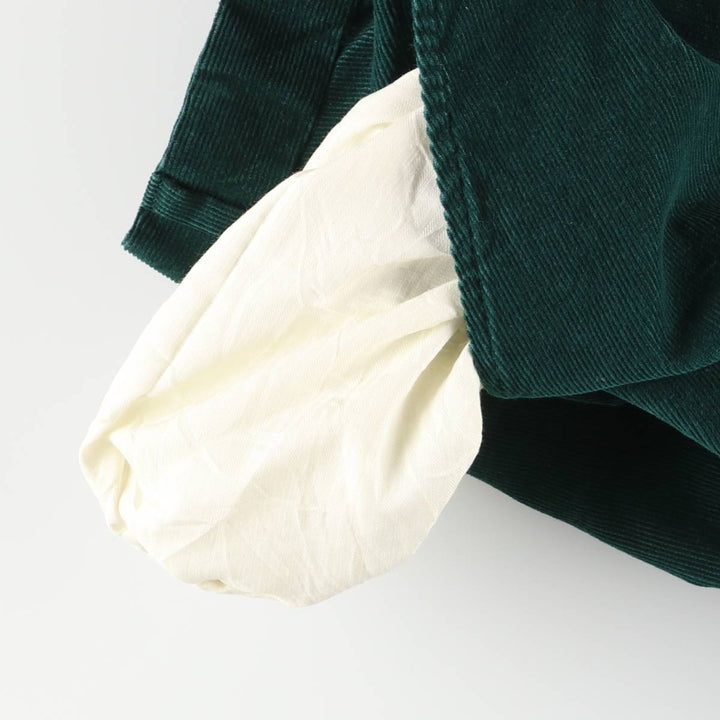 LANDS' END Corduroy Pants, Made in USA, Men's, Size W33 cotton green type Vintage Second Hand