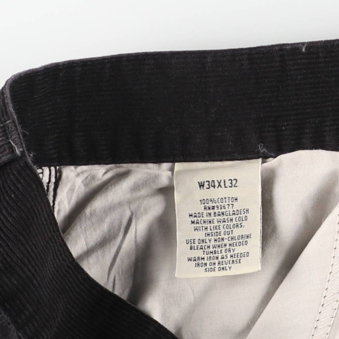 St. John's Bay Men's Corduroy Pants, Size 34 cotton black type Vintage Second Hand