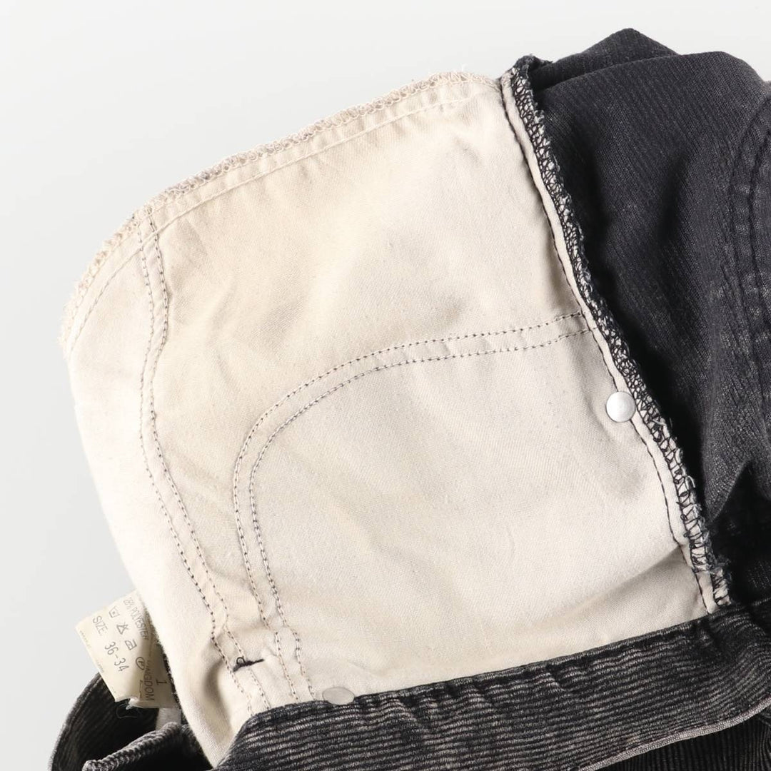 Vintage Lee corduroy pants, made in England, men's size W34. cotton black type Vintage Second Hand