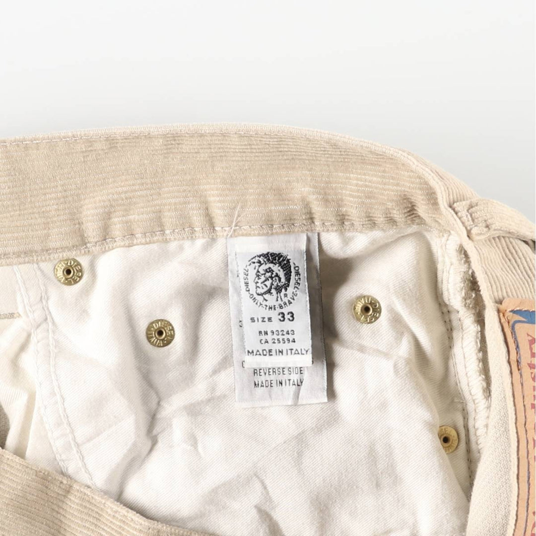 Diesel Industry Corduroy Pants, Made in Italy, Men's, Size W34 cotton Beige type Vintage Second Hand