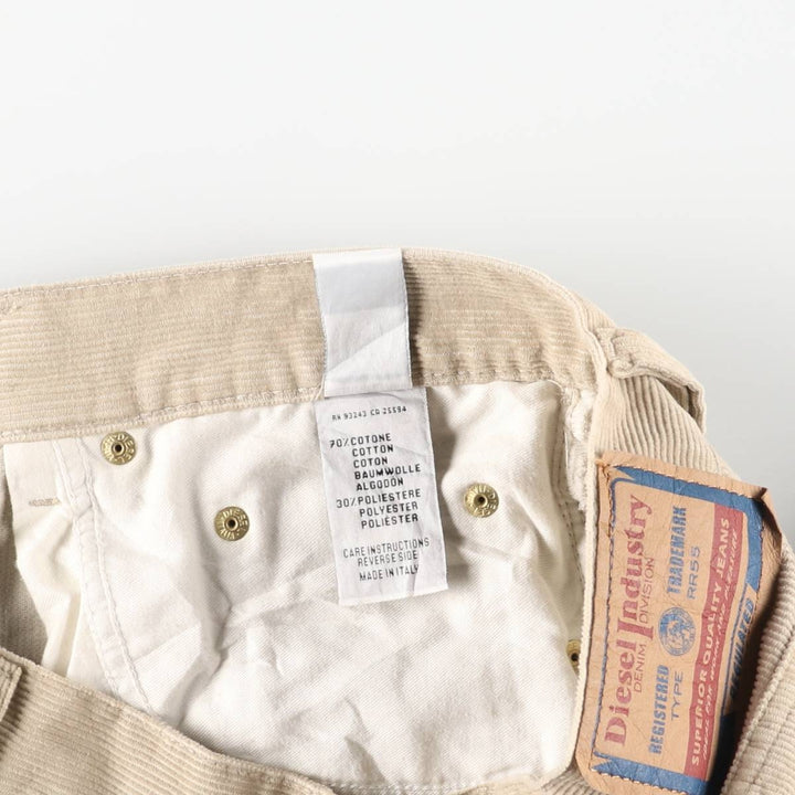 Diesel Industry Corduroy Pants, Made in Italy, Men's, Size W34 cotton Beige type Vintage Second Hand
